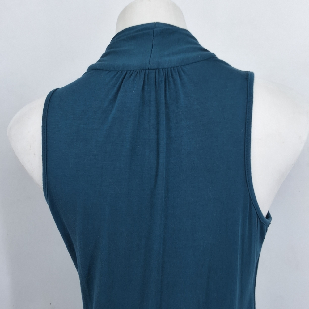 Costa Blanca Small Teal Draped Sleeveless Dress - Picture 6 of 6
